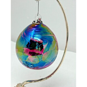 Glass Ornament Glass Hand Blown Friendship‎ Ball Large 4" iridescent Colors